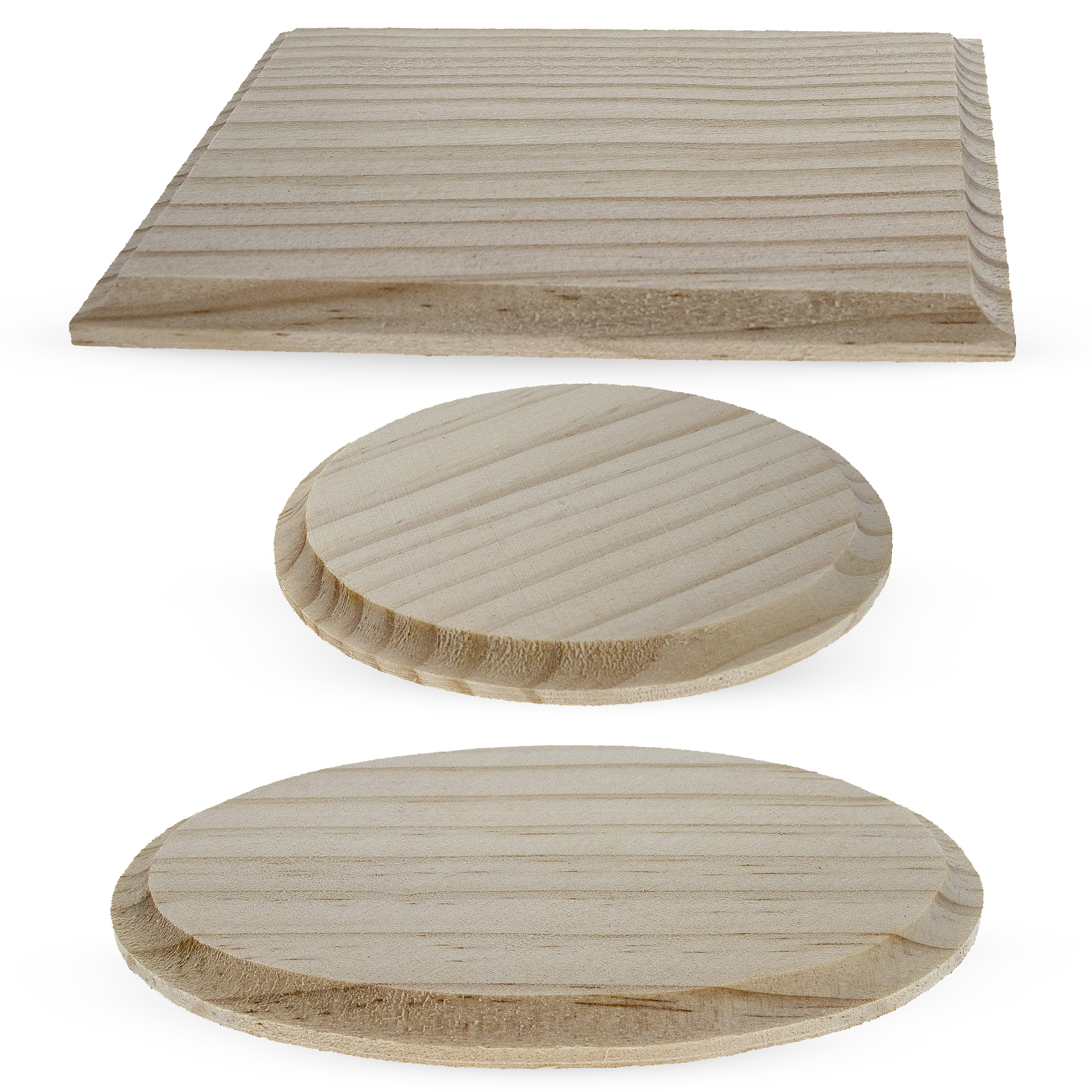 Set of 3 Unfinished Unpainted Wooden Cutouts DIY Craft Shapes 5.15