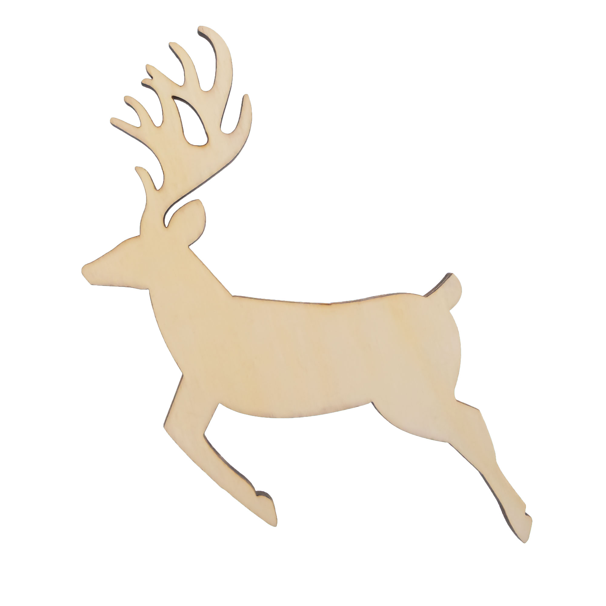 Unfinished Wooden Deer Shape Cutout DIY Craft 4.35 Inches