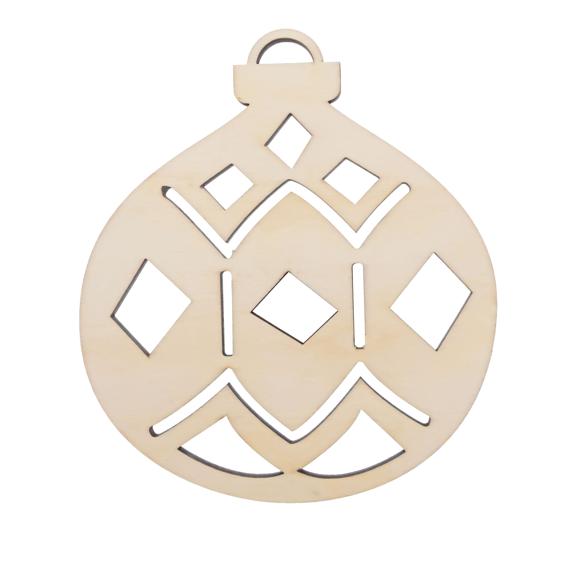 Unfinished Wooden Geometric Christmas Ornament Shape Cutout DIY Craft 4.7 Inches