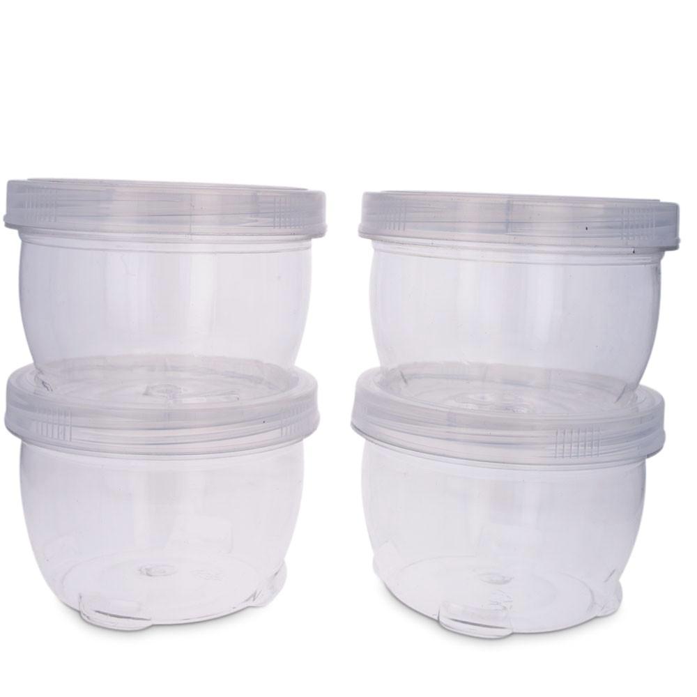 Set of 4 Lock It Tight Clear Plastic Lockable & Stackable Containers 2.
