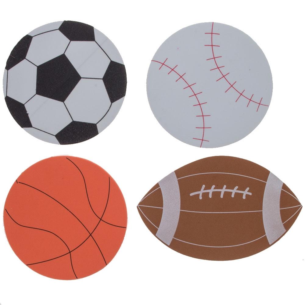 12 Foam Football, Baseball, Basketball, Soccer Ball Cutouts DIY Craft