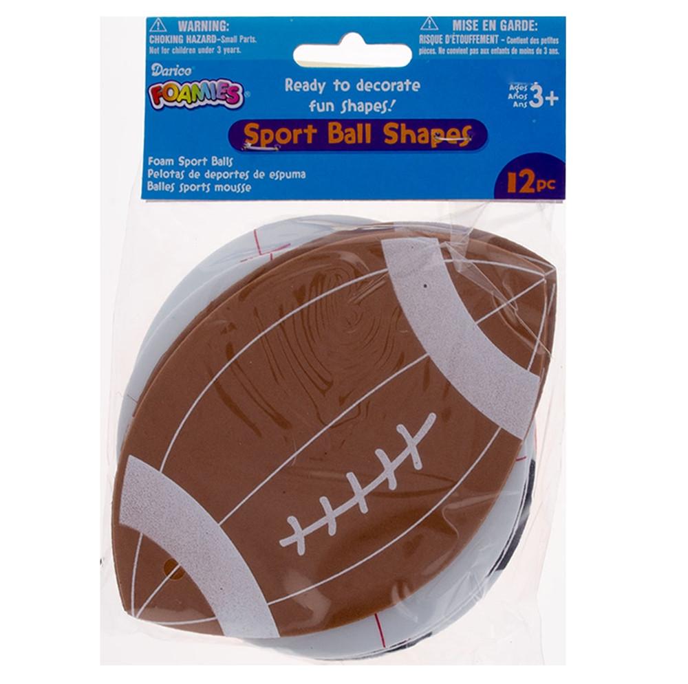 12 Foam Football, Baseball, Basketball, Soccer Ball Cutouts DIY Craft