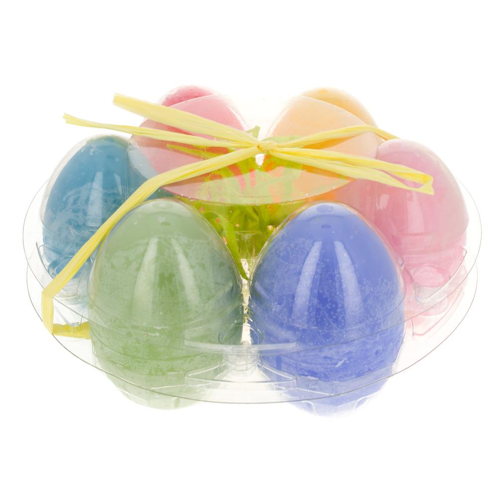Set of 6 Multicolored Wax Easter Eggs