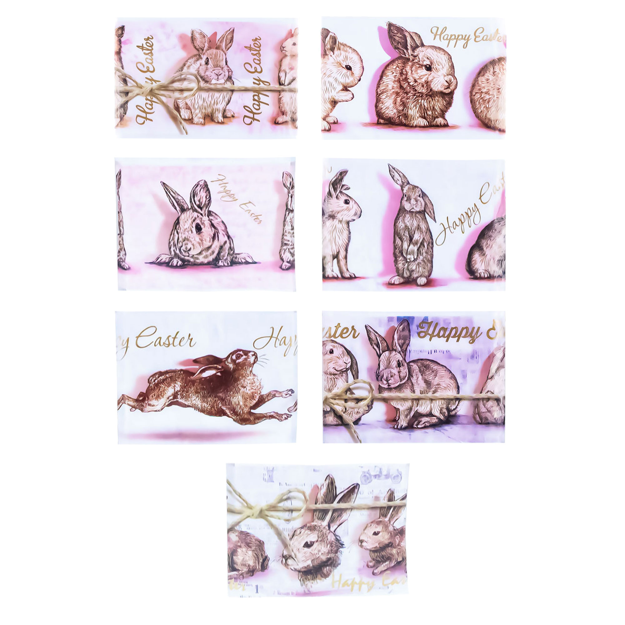 7 Vintage Bunny Ukrainian Easter Egg Decorating Wraps Heat Shrink Sleeves