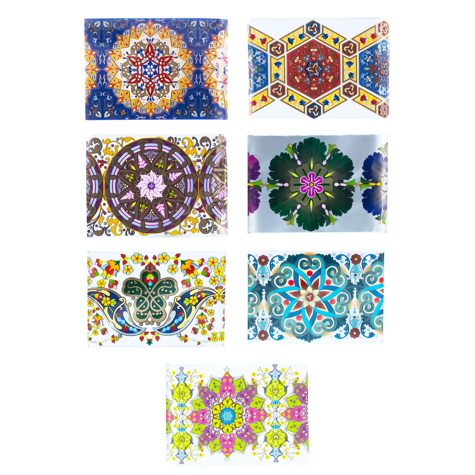 7 Mandala, Mosaic & Baroque Floral Patterns Ukrainian Easter Egg Decorating Wraps Heat Shrink Sleeves