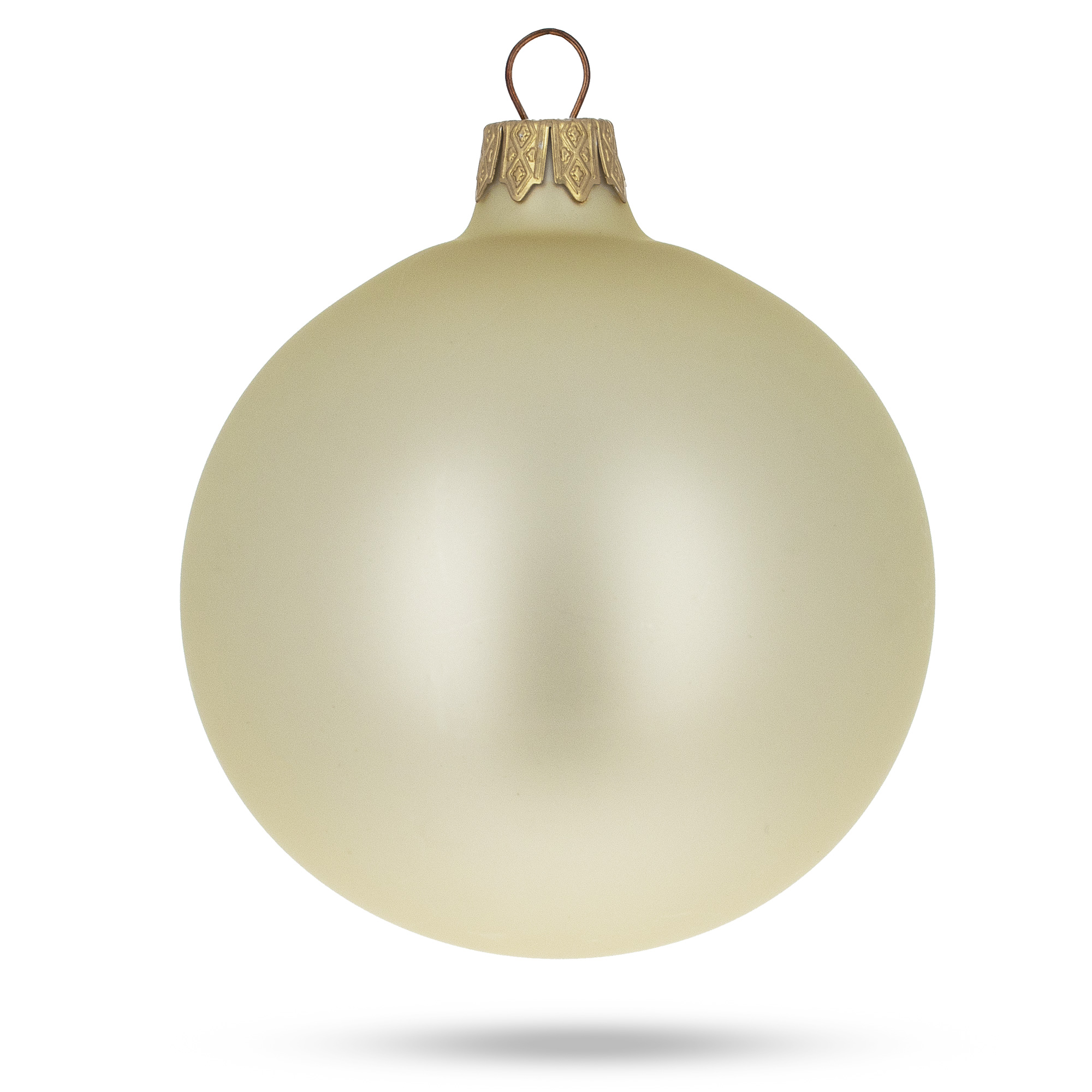 Set of 6 Champagne Solid Color Glass Ornaments 3.25 Inches 670579396929