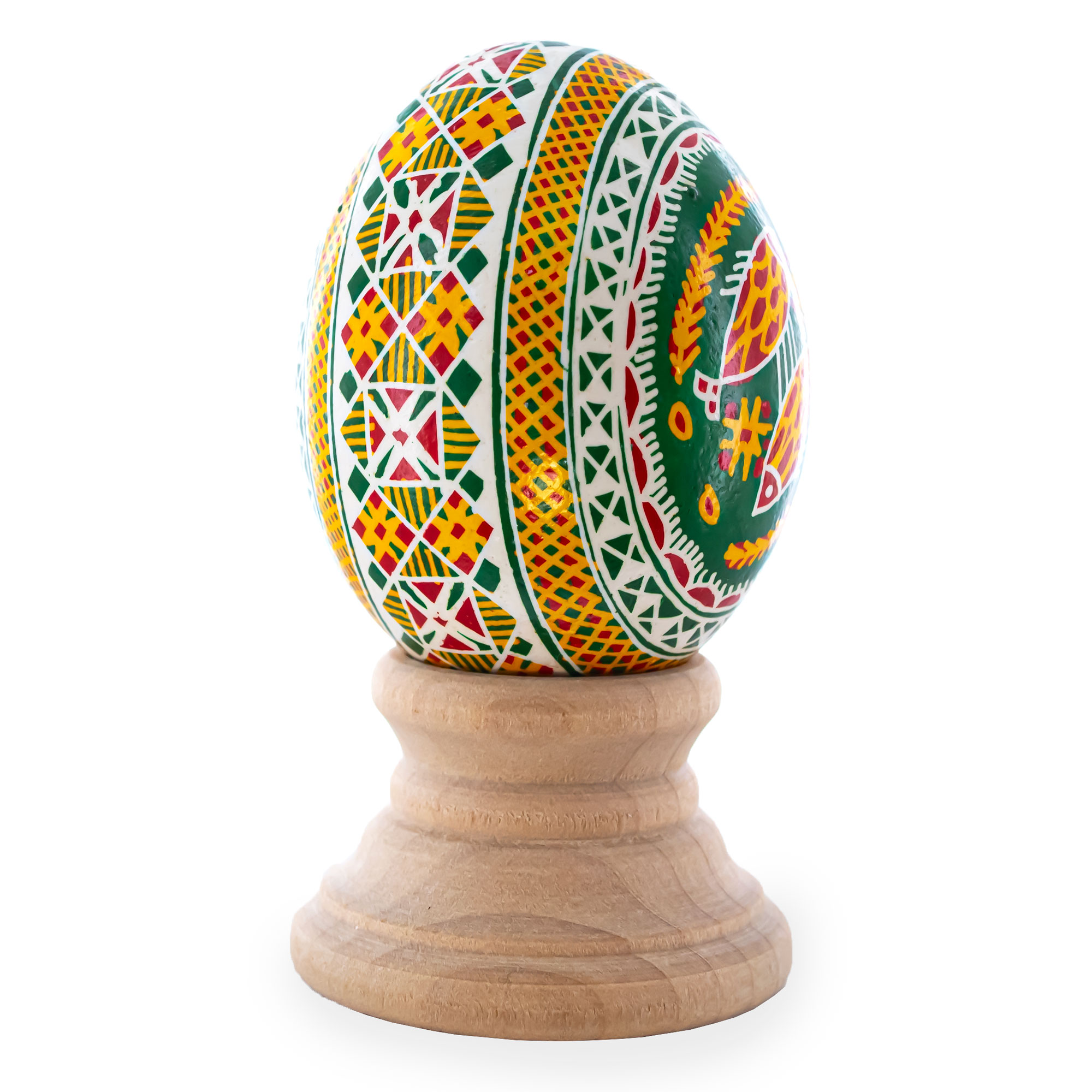 Green Authentic Blown Real Eggshell Ukrainian Easter Egg Pysanka 30