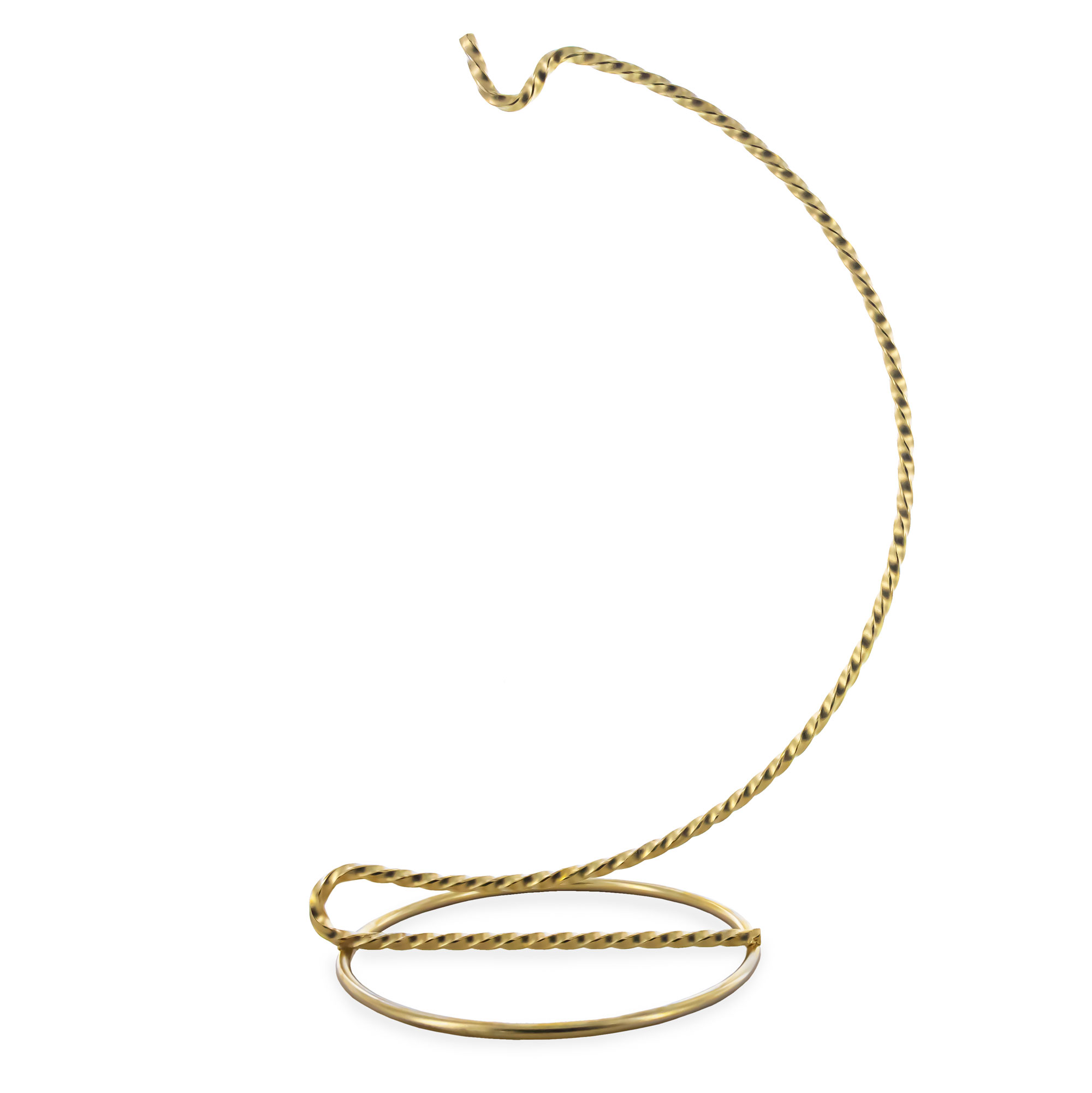 Twisted Wire Curve Gold Metal Ornament Stand Display Holder 6.25 Inches