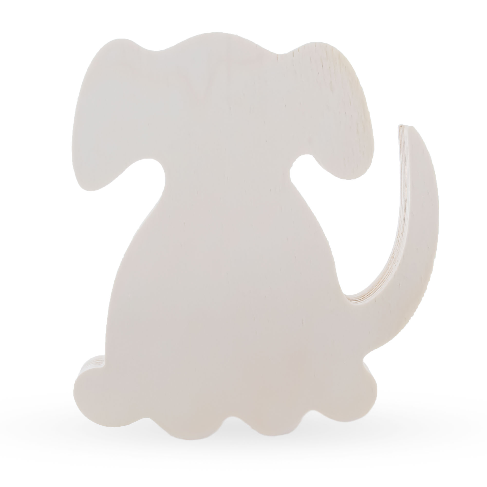 Unfinished Wooden Dog Shape Cutout DIY Craft 5.5 Inches