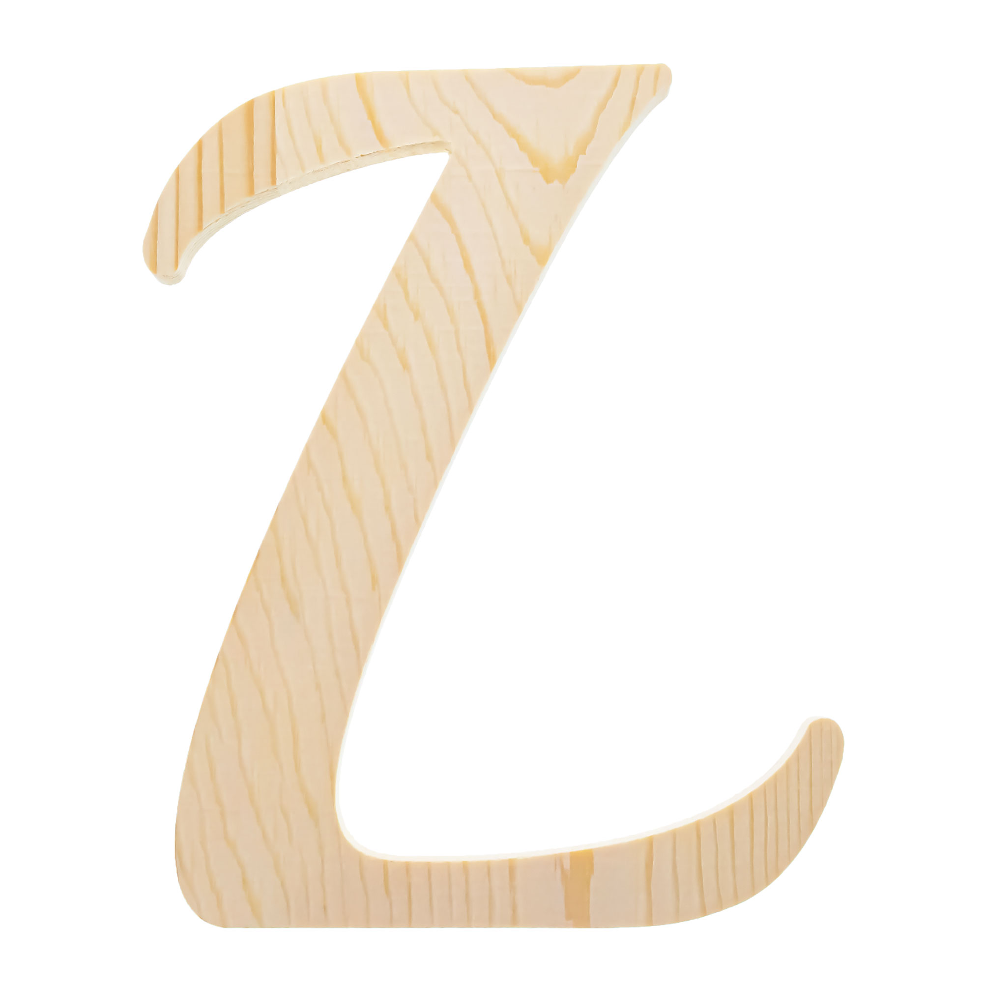 Unfinished Wooden Playball Italic Letter L (6.25 Inches)