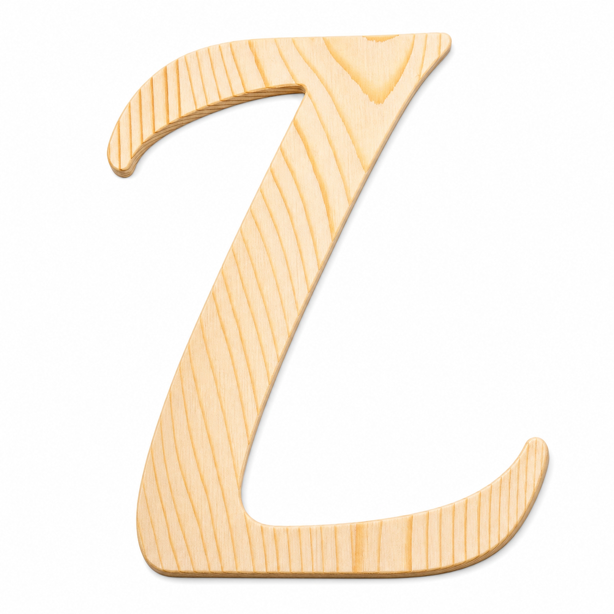 Unfinished Wooden Playball Italic Letter L (6.25 Inches)