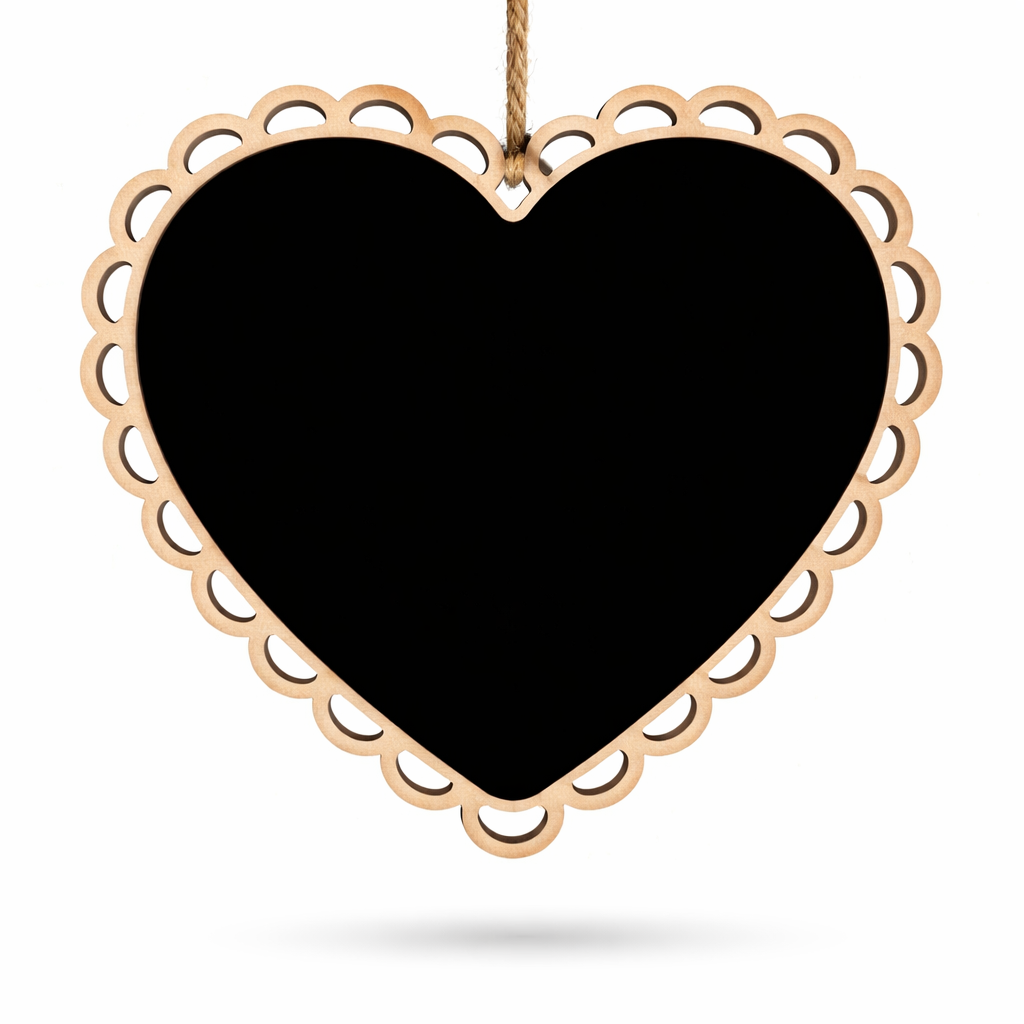 Heart Shaped Chalkboard Wall Sign Wooden Hanging Erasable Blackboard for Decor and Display 6 Inch Wide