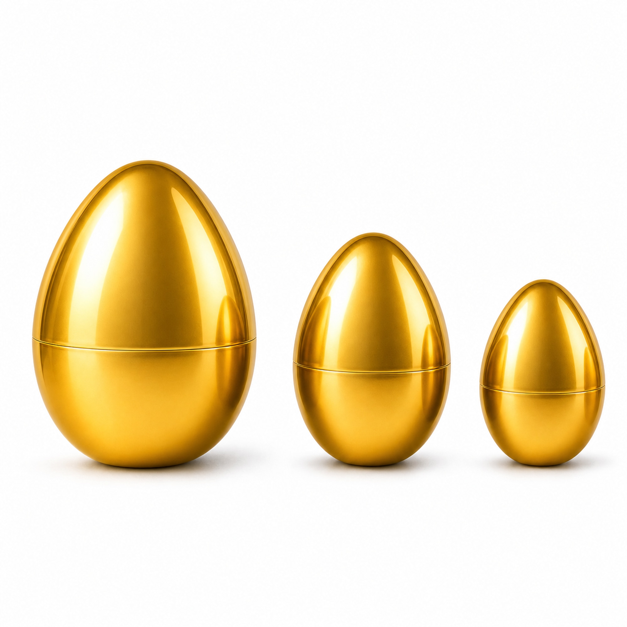 Set of 3 Gold Jumbo Large Size Giant Fillable Plastic Easter Eggs 10 Inches