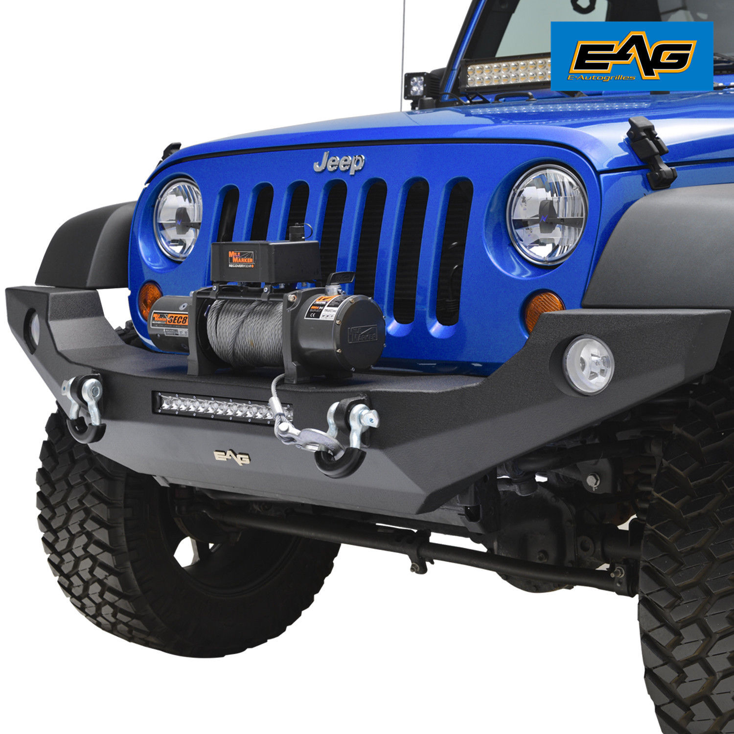 Jeep Wrangler Jk Front Bumper >> Eag Full Width Front Bumper W Fog Light Holes For 07 18 Jeep Jeep Wrangler Jk Front Bumper >> Eag Full Width Front Bumper W Fog Light Holes For 07 18 Jeep