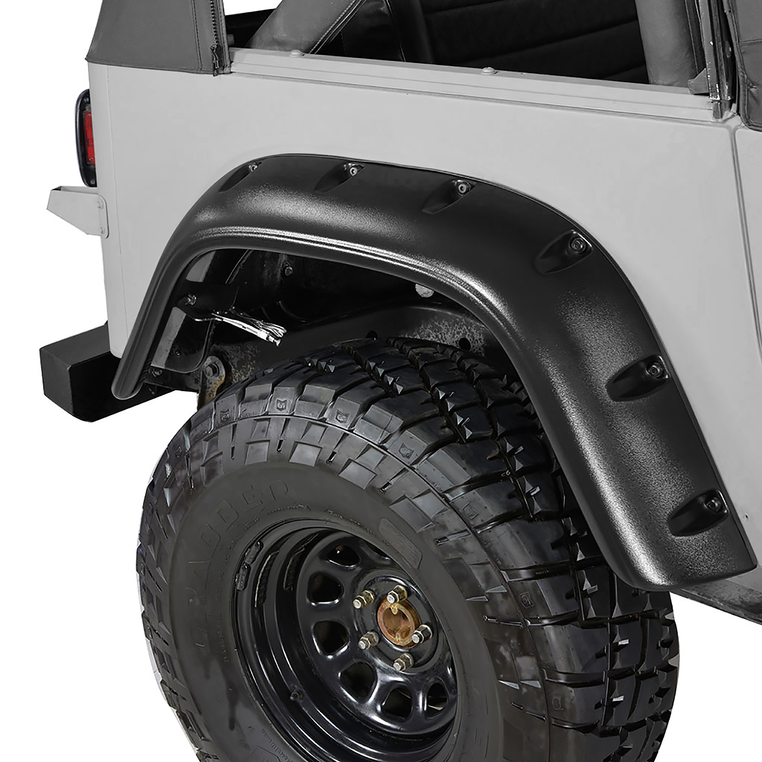 EAG Front Rear Fender Flare Wheel Cover Trim Pocket Rivet Style Fit for 87-95 Jeep Wrangler YJ