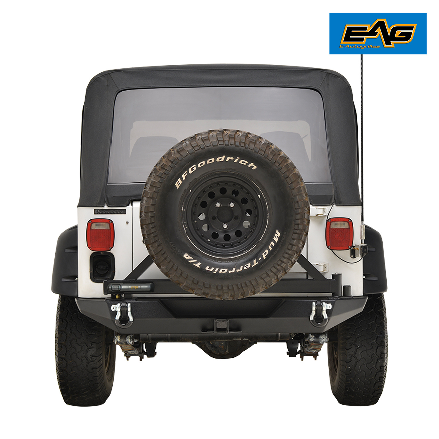EAG Steel Rear Bumper W/Secure Lock Tire Carrier Fit 8706 Jeep