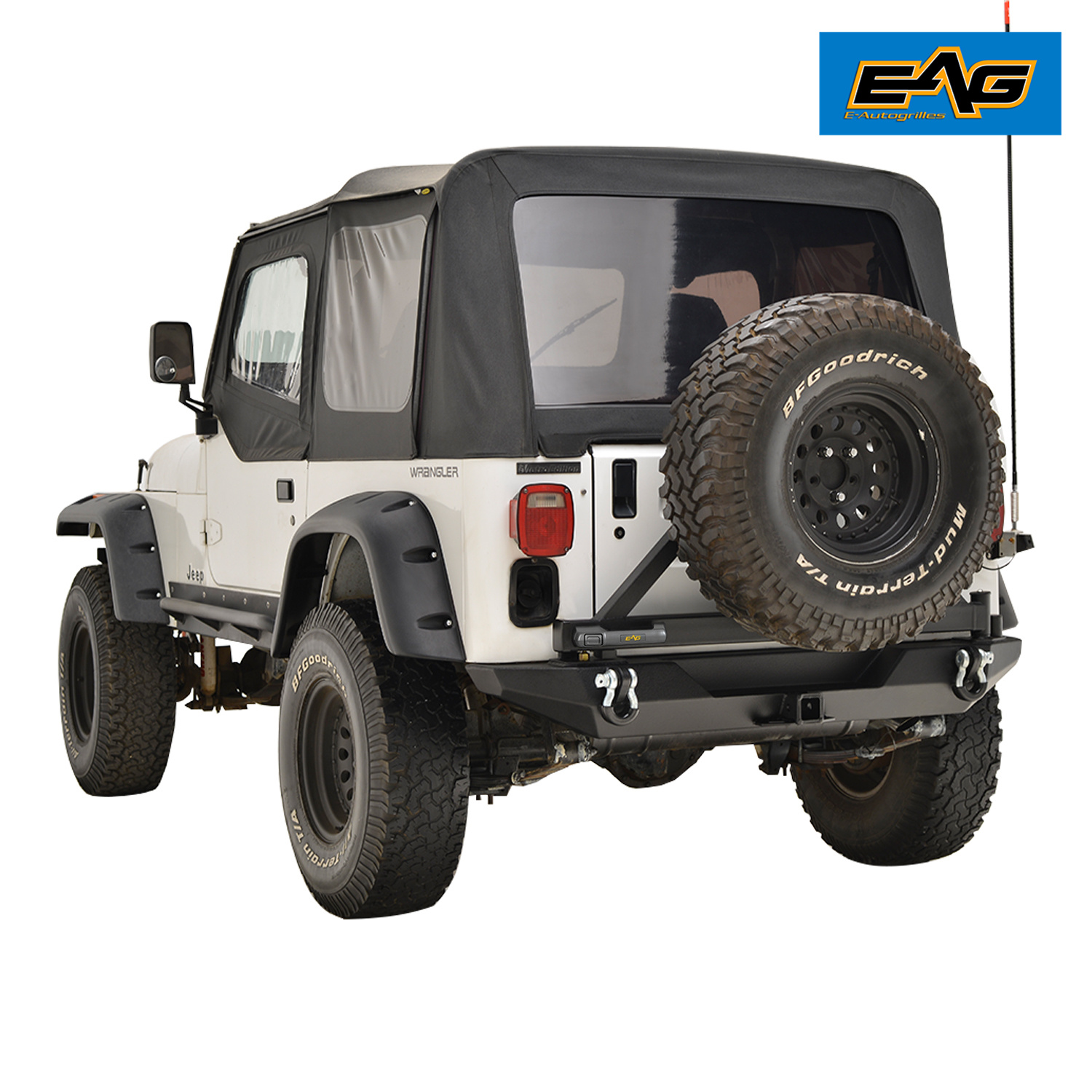 EAG EZ Grip Rear Bumper W/Secure Lock Tire Carrier Fit 8706 Jeep