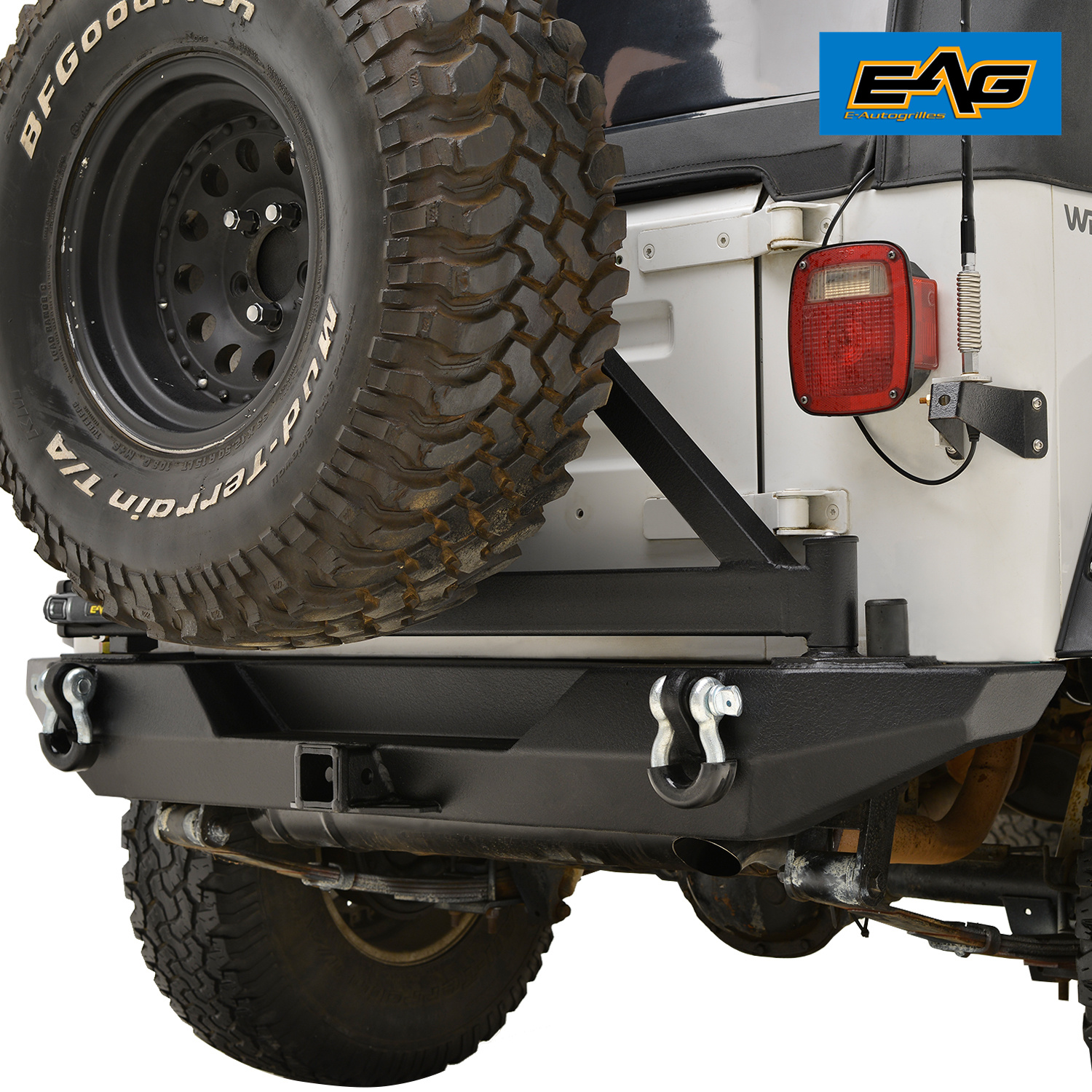 EAG EZ Grip Rear Bumper W/Secure Lock Tire Carrier Fit 8706 Jeep