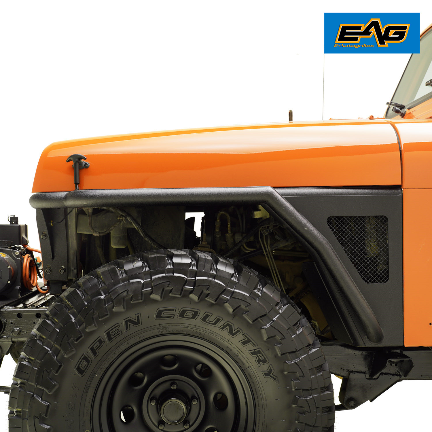EAG Front Tube 3 Fender Flare Rocker Guard Fit for 87-96 Jeep Wrangler YJ