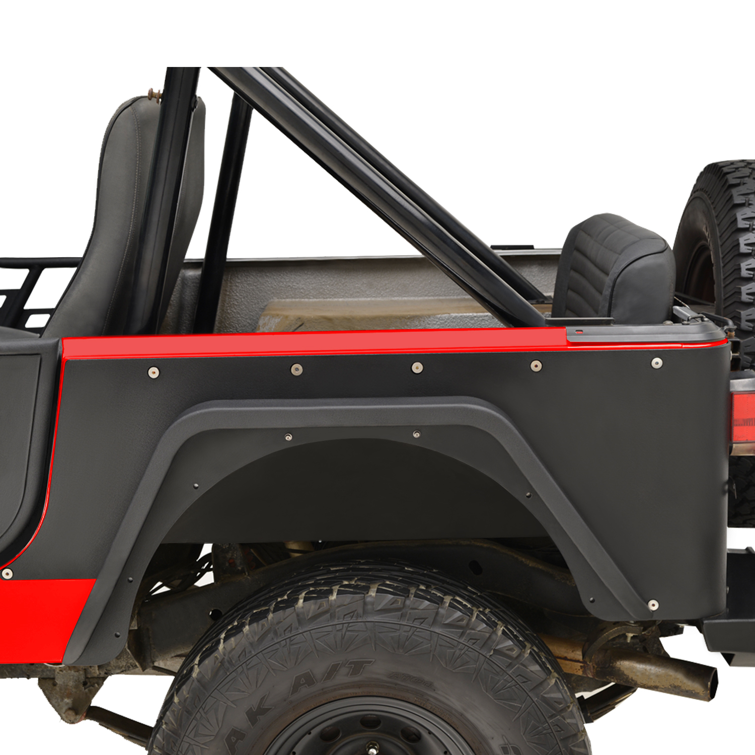 YJ TJ CJ Smittybilt 76876 Jeep Wrangler XRC Rear Corner Guards Corner Guards