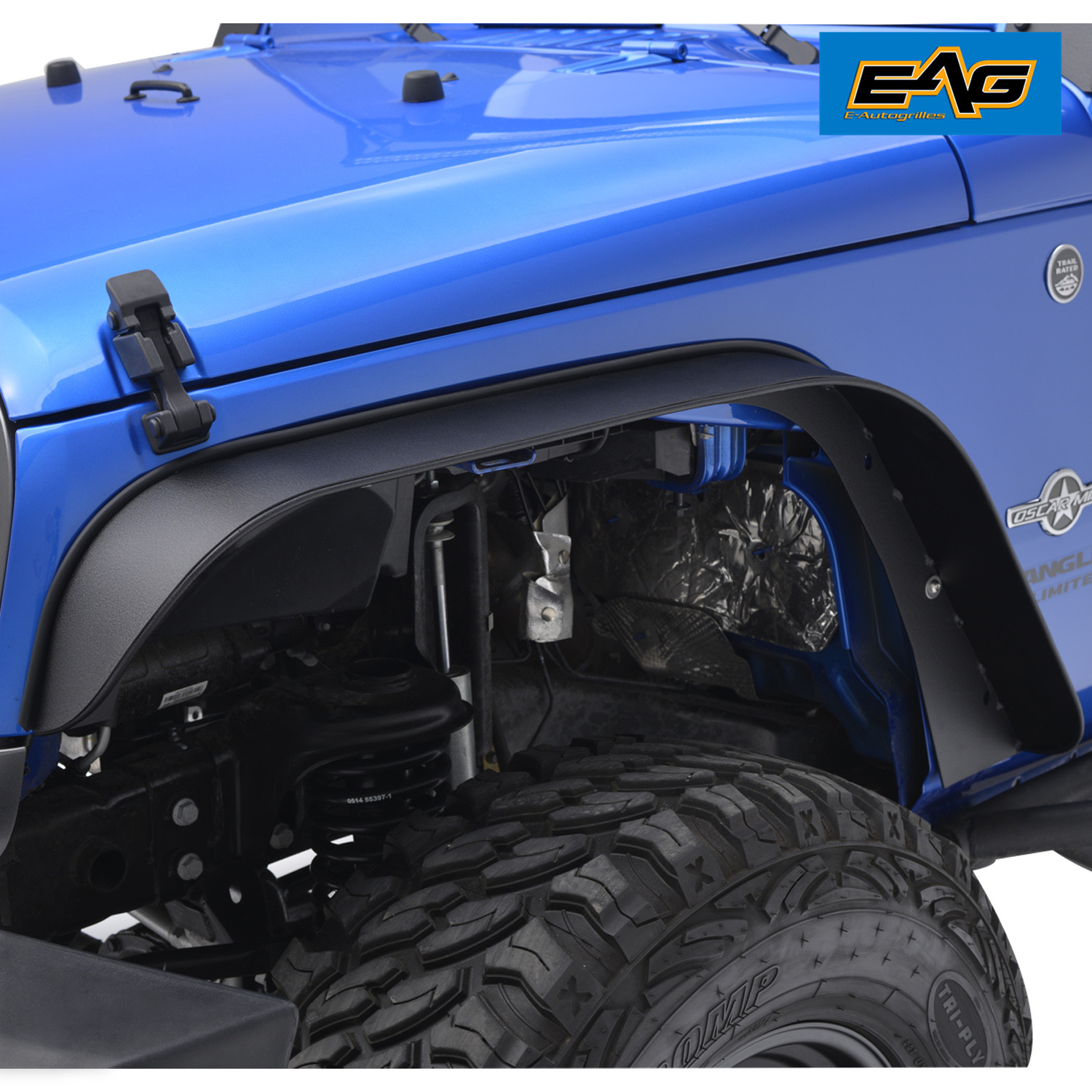 EAG Fit 0718 Jeep Wrangler JK Flat Stubby Front and Rear Steel Fender