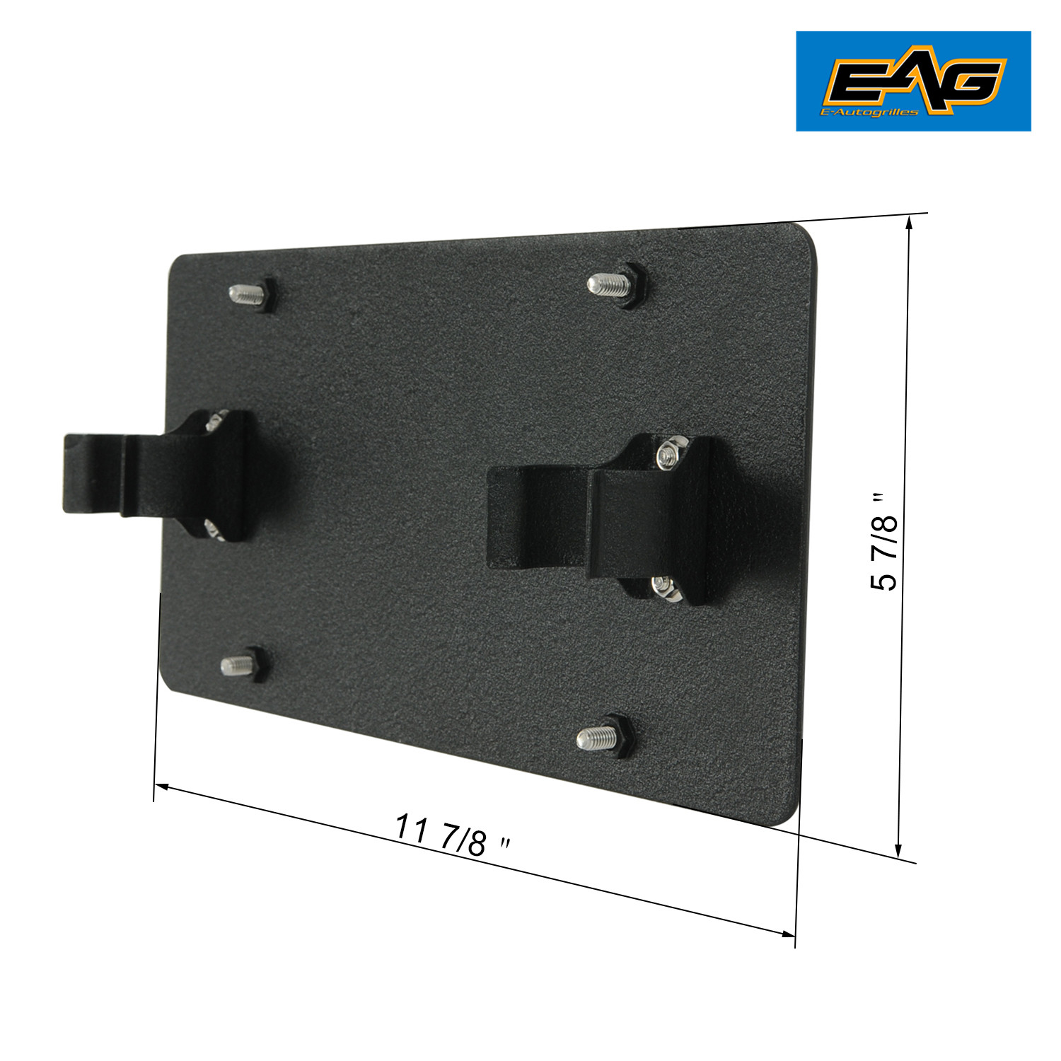 Jeep Truck Roller Fairlead Black License Plate Mount Bracket Universal