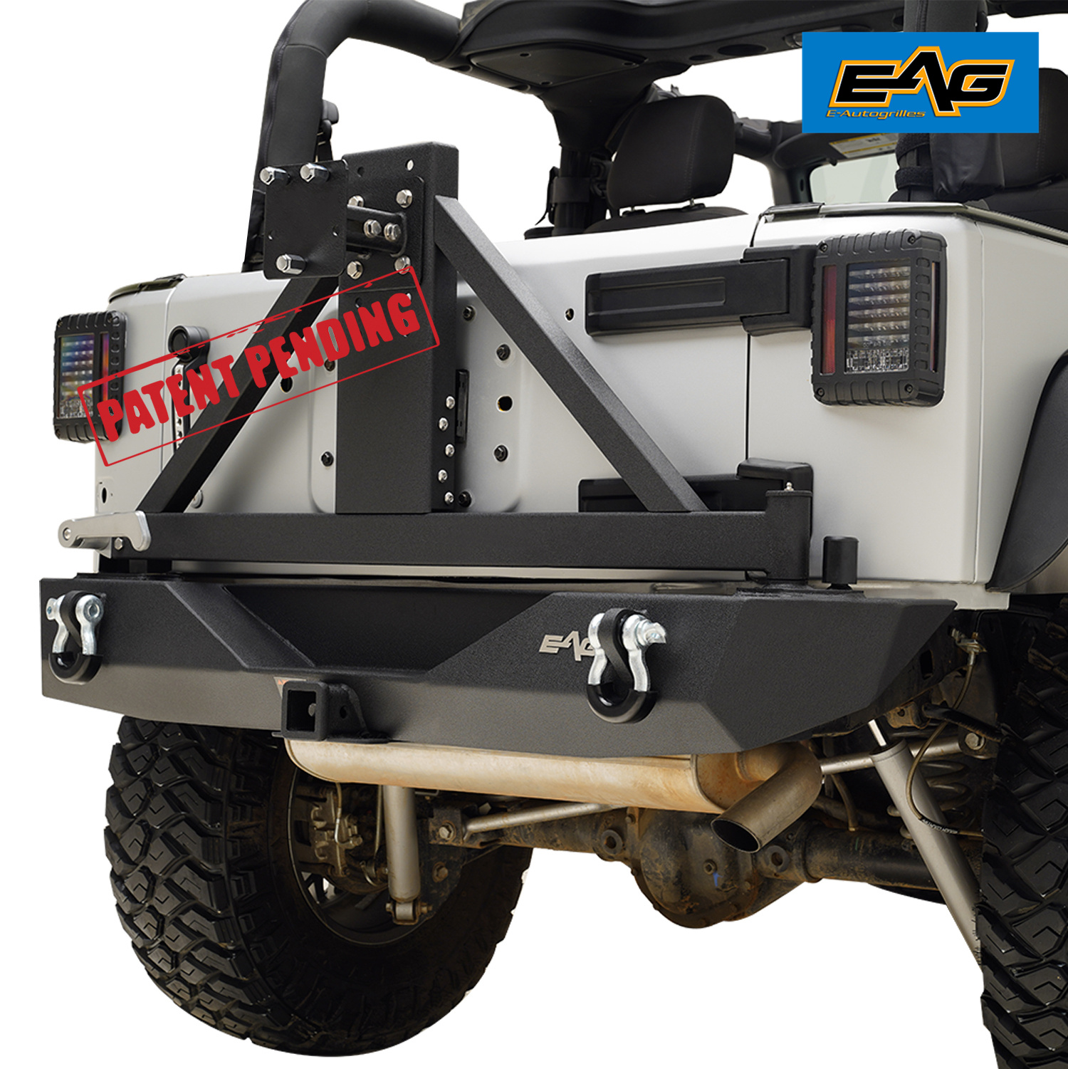 EAG Rear Bumper with Tire Carrier Mount Fits 20072018 Jeep Wrangler JK