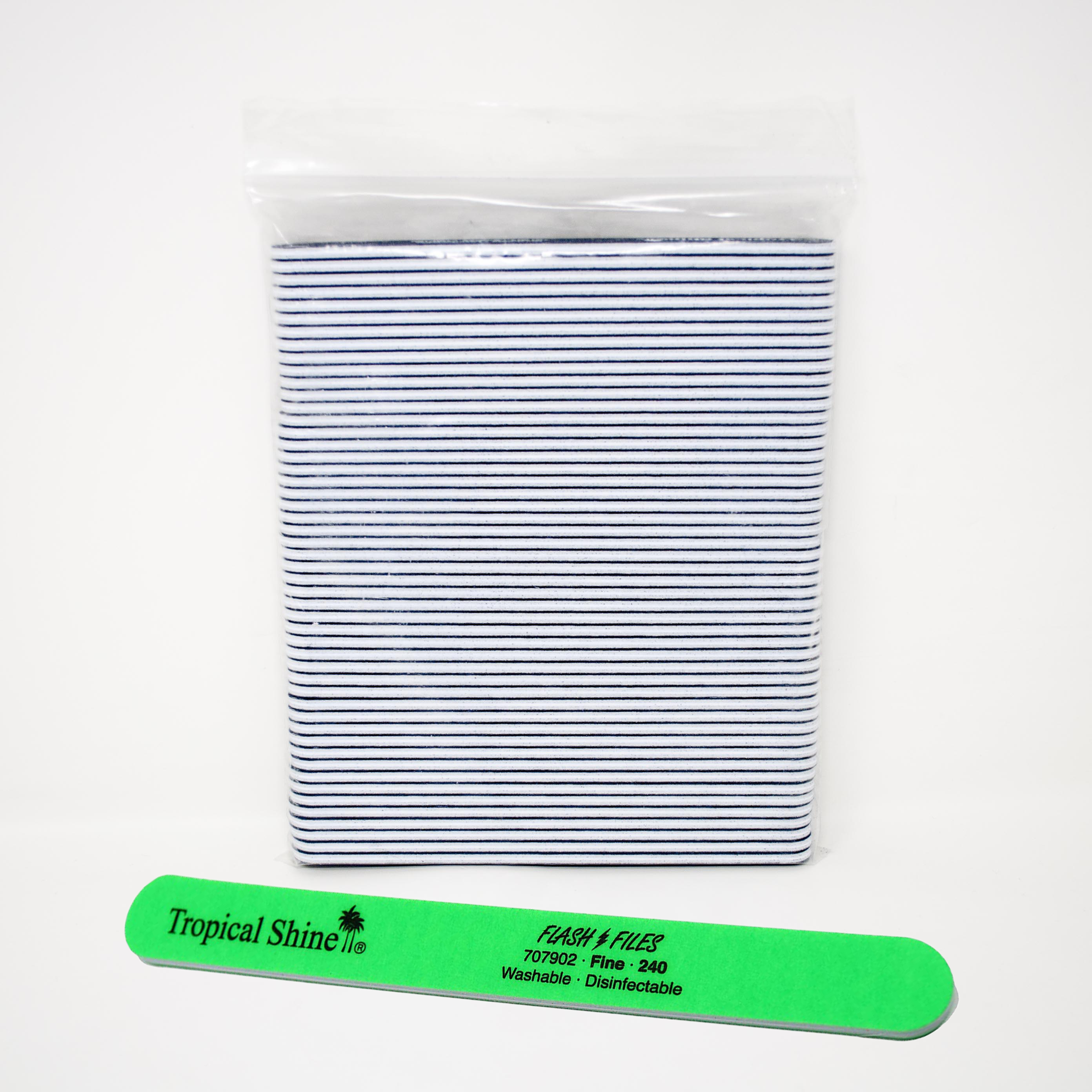 Tropical Shine Green Flash File 240 Grit (Fine)- Case Pack of 50