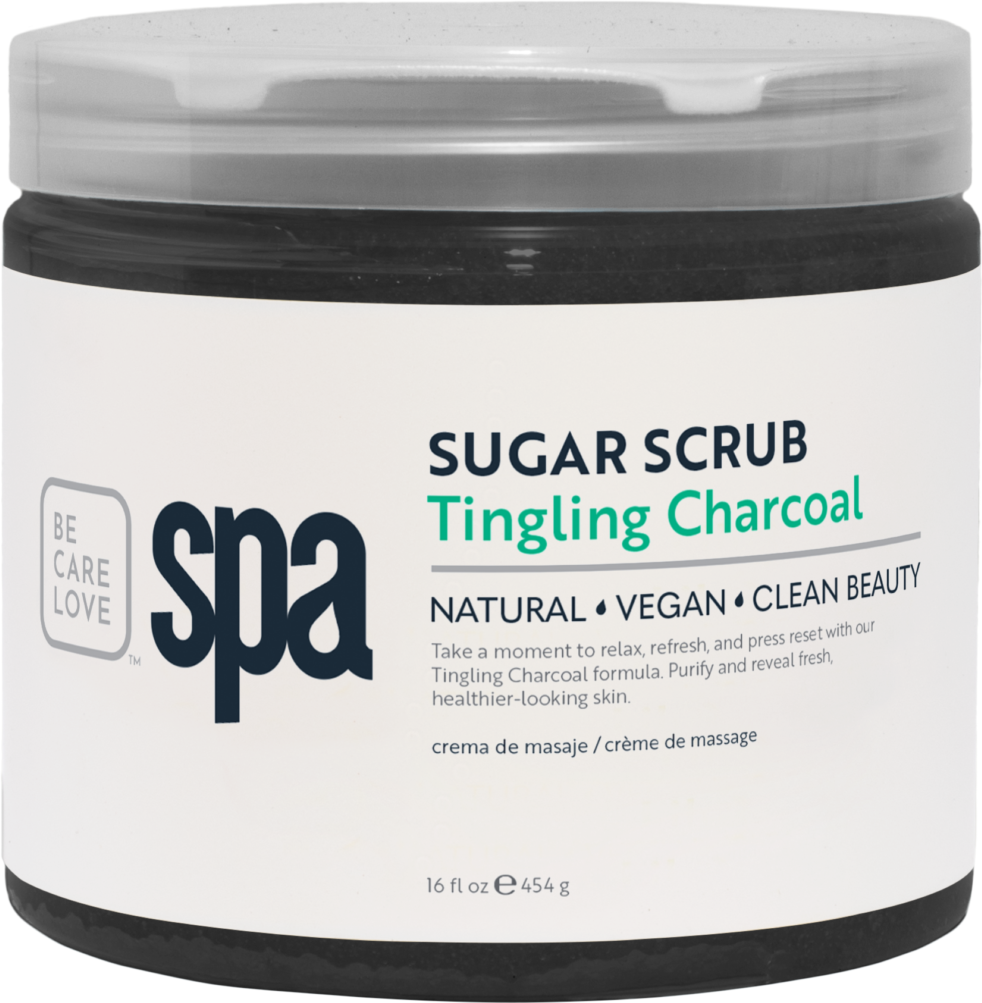 BCL SPA Sugar Scrub Tingling Charcoal, 16 oz.