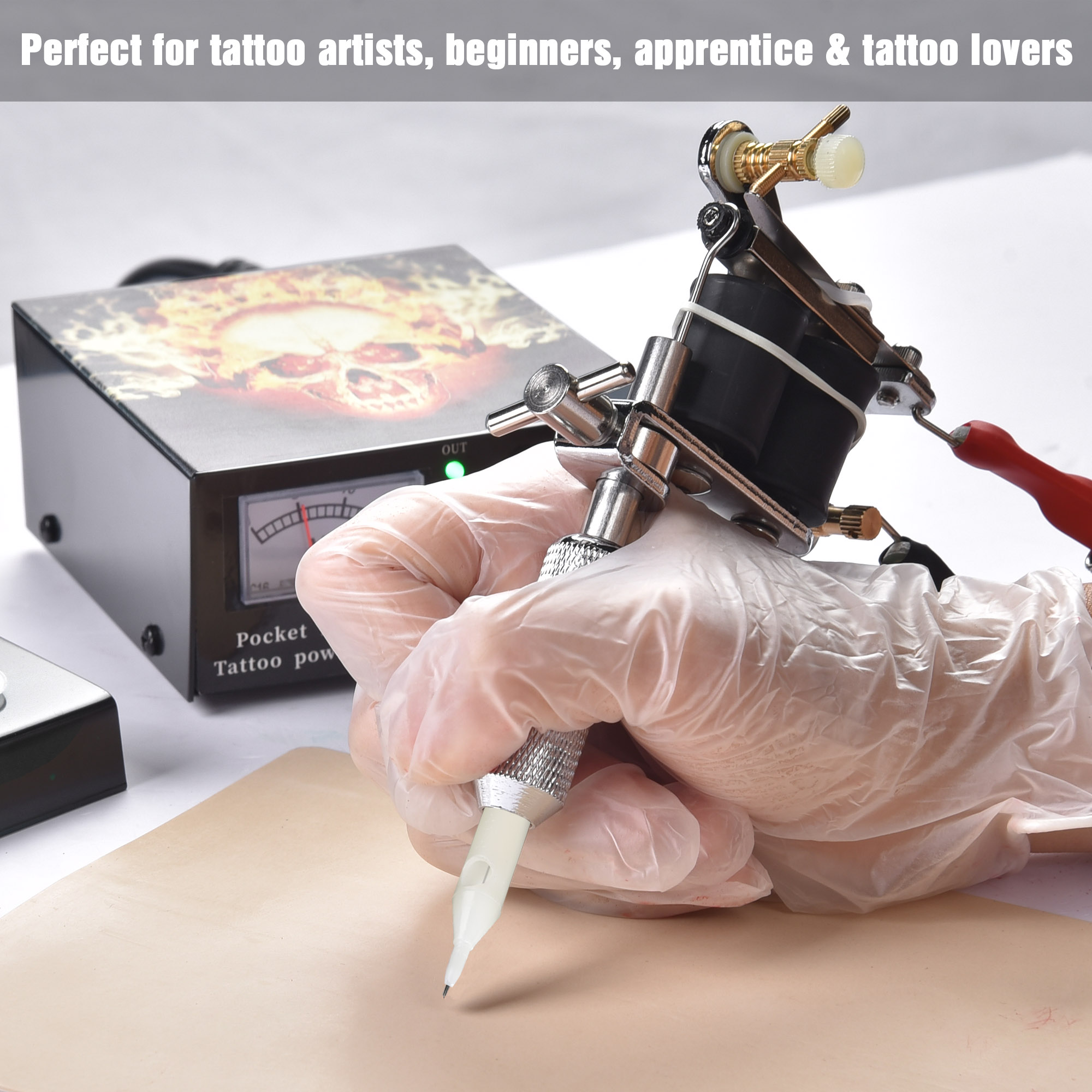 Complete Tattoo Kit 2 Machine Gun 4 40 54 Inks Beginner Set Needles Grip Case - Picture 8 of 21