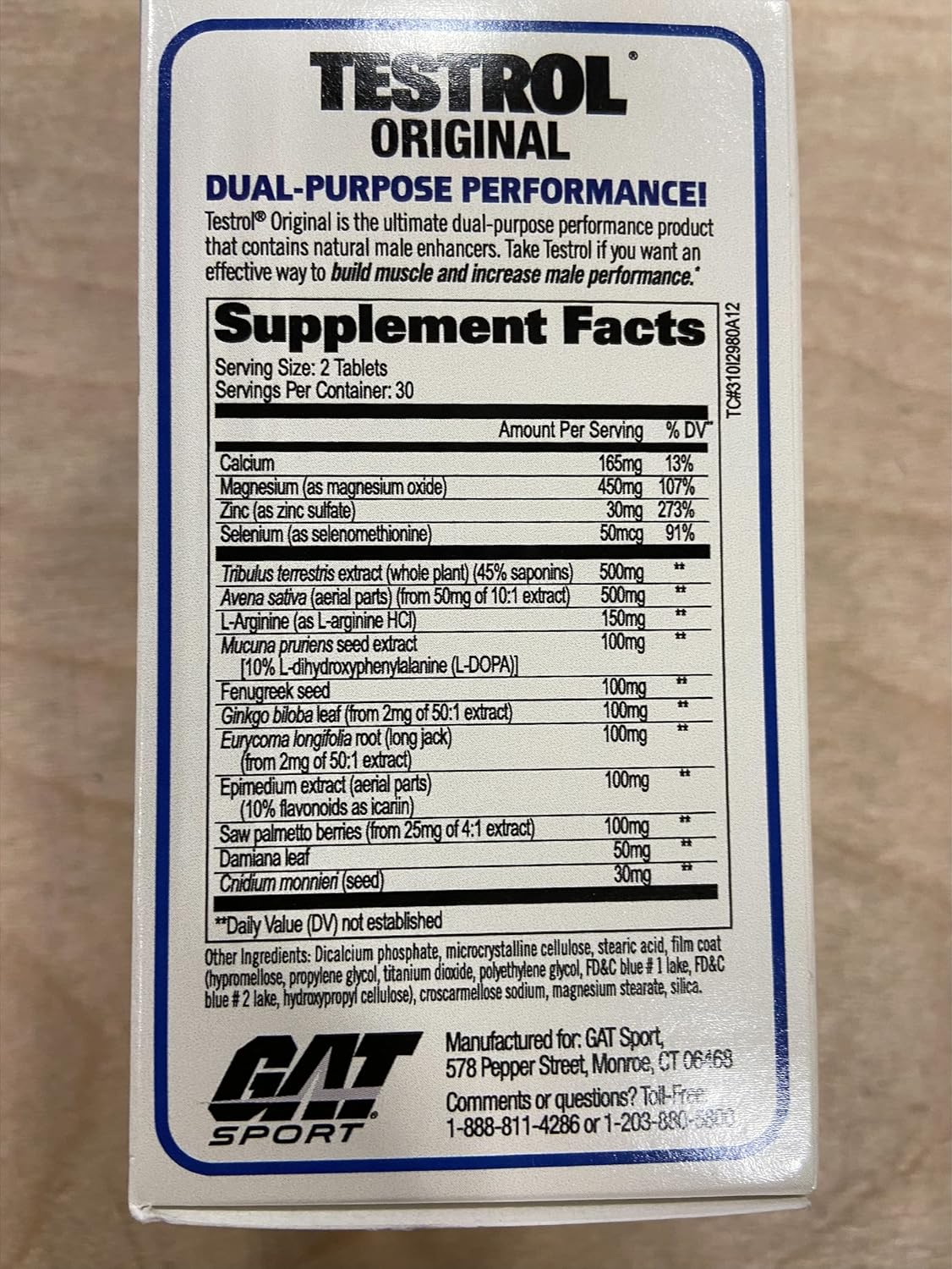 GAT Sport Testrol Original or Gold ES 60 Caps + Creatine Sample [PICK BUNDLE]