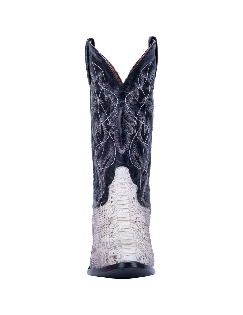 Dan Post Mens Black Leather Western Rodeo Flame Stitch Cowboy Boots 7.5EW 40.5 Mens Flame Cowboy Boots en vente | eBay main image 2
