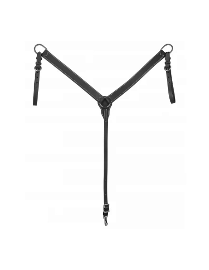 Tabelo Western Breast Collar Rubbed Edge Adjust Horse Black 723220