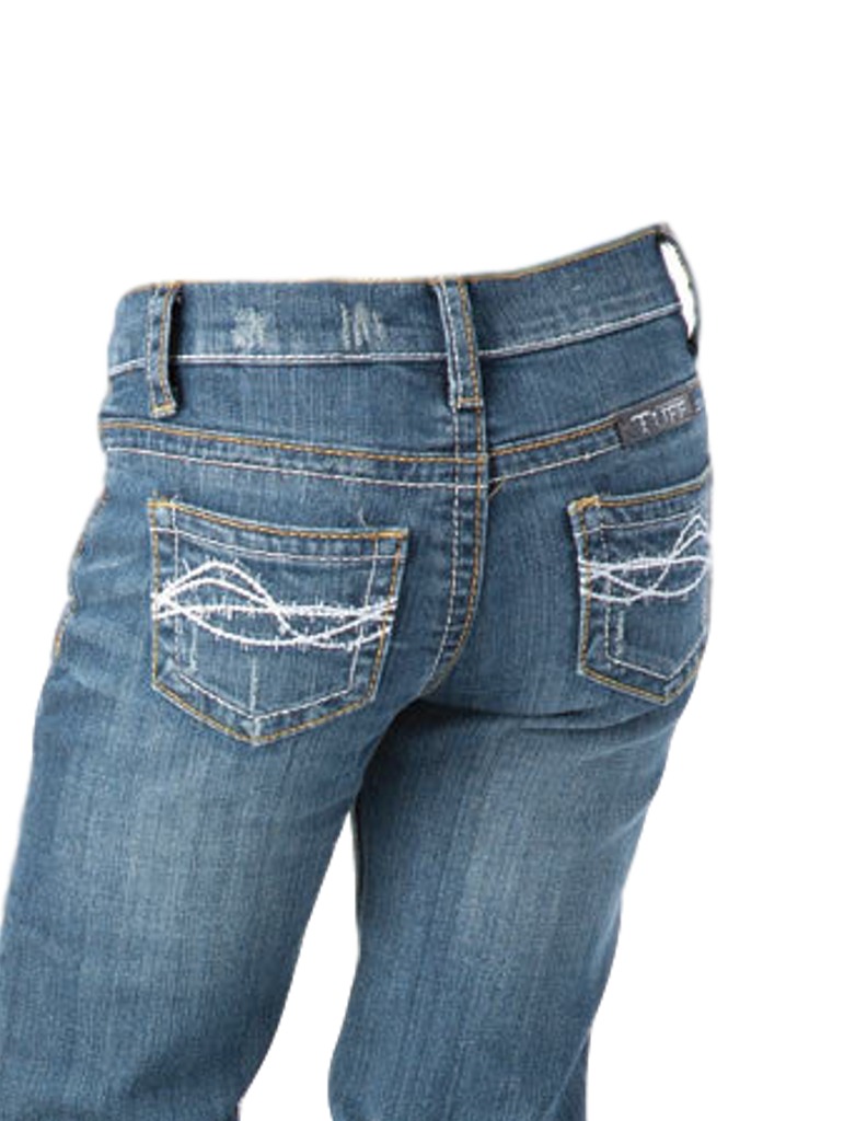 Cowgirl Tuff Western Denim Jeans Girls DFMI Barbed Medium Wash GJDFMI