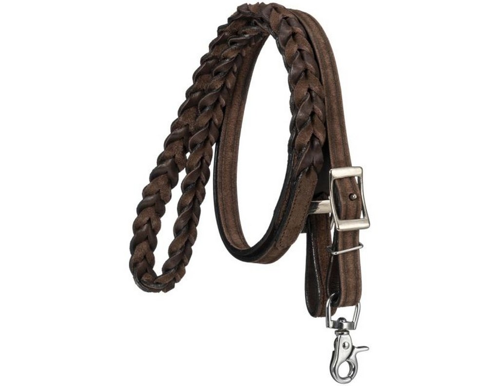 Royal King Western Reins Braided Oiled Leather Roping Buckle 43-1250 - Picture 2 of 2