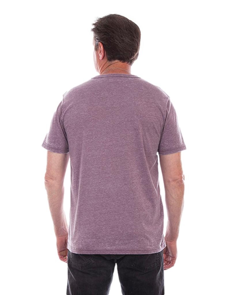 Scully Western Shirt Mens Short Sleeve Henley Fitted Tee F0_5323 - Picture 6 of 6