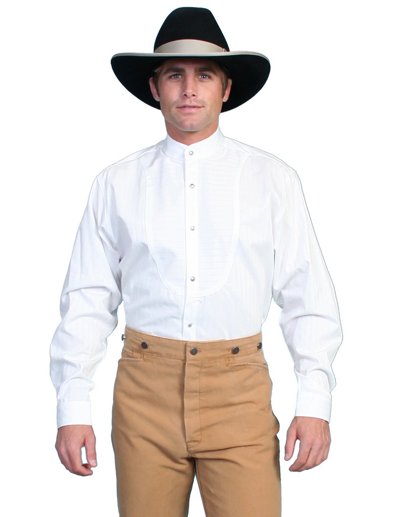 Scully Western Shirt Mens L/S Inset Bib Rangewear Button F0_RW320 - Picture 2 of 2