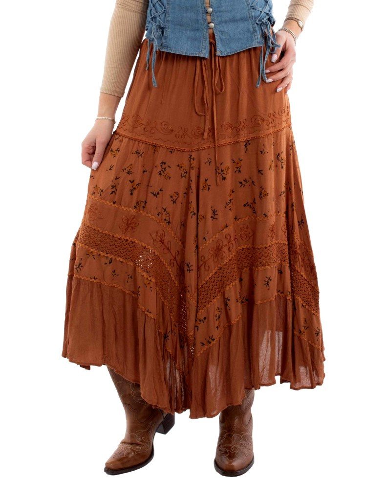 Scully Western Skirt Womens Rose Print Rayon Long Length F0_HC958 - Picture 3 of 6
