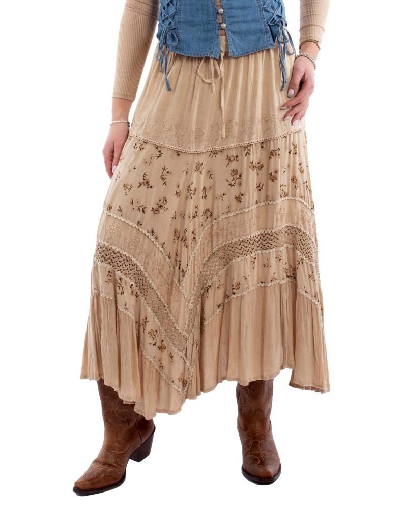 Scully Western Skirt Womens Rose Print Rayon Long Length F0_HC958 - Picture 5 of 6
