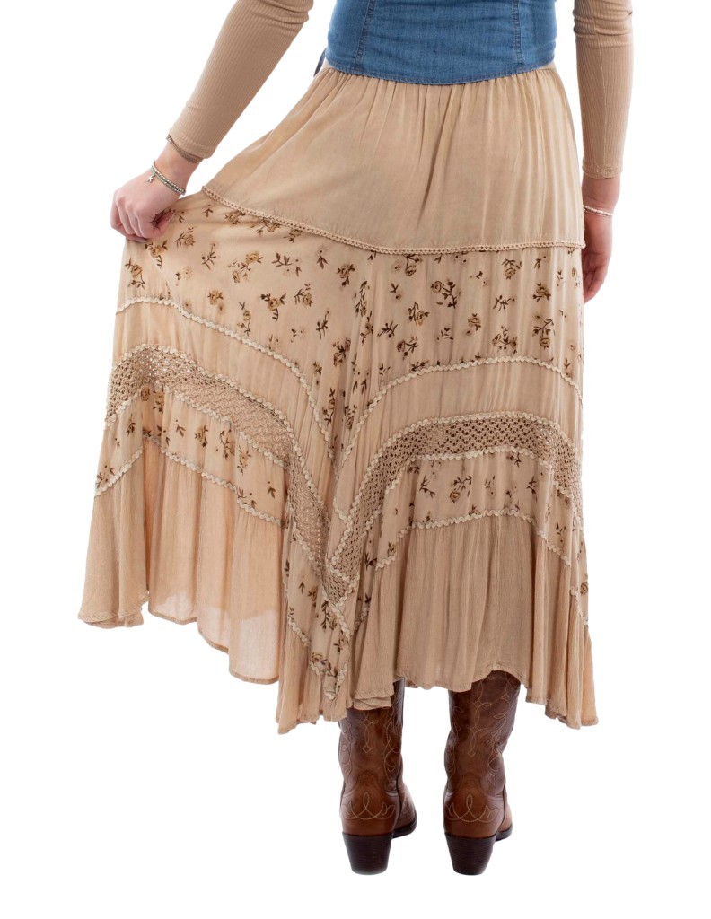 Scully Western Skirt Womens Rose Print Rayon Long Length F0_HC958 - Picture 6 of 6