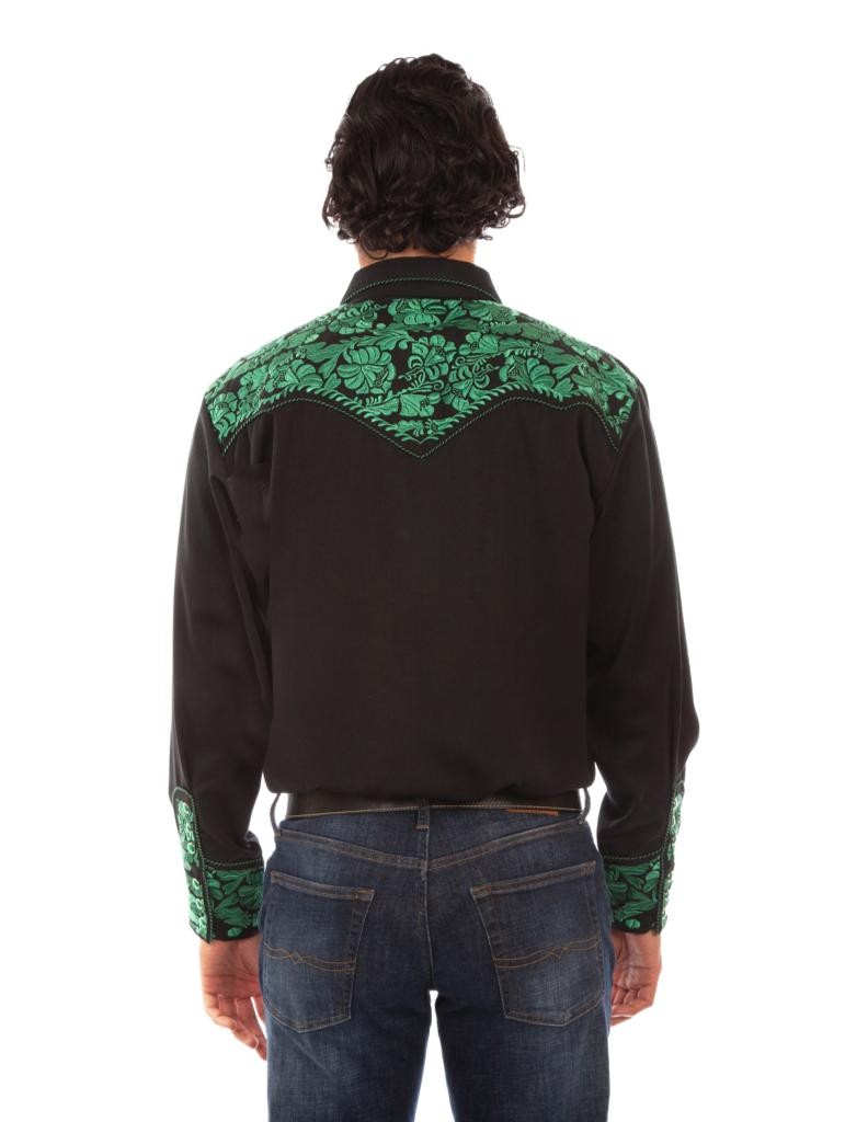 Scully Men's Embroidered Gunfighter Long Sleeve Large