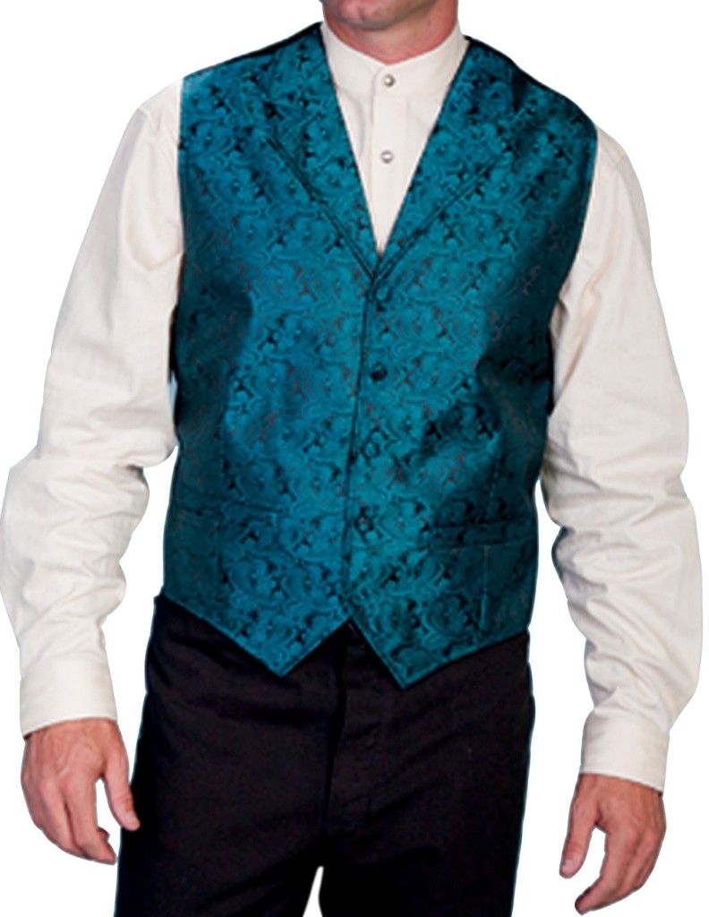 Scully Western Vest Men Paisley Cover Button Formal Rangewear F0_RW093 - Picture 10 of 10