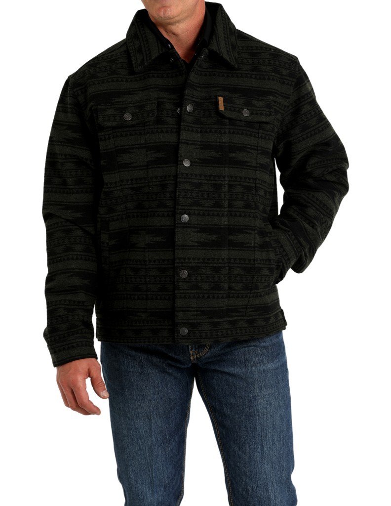 Cinch Men's Brushed Woven Wooly Trucker Jacket