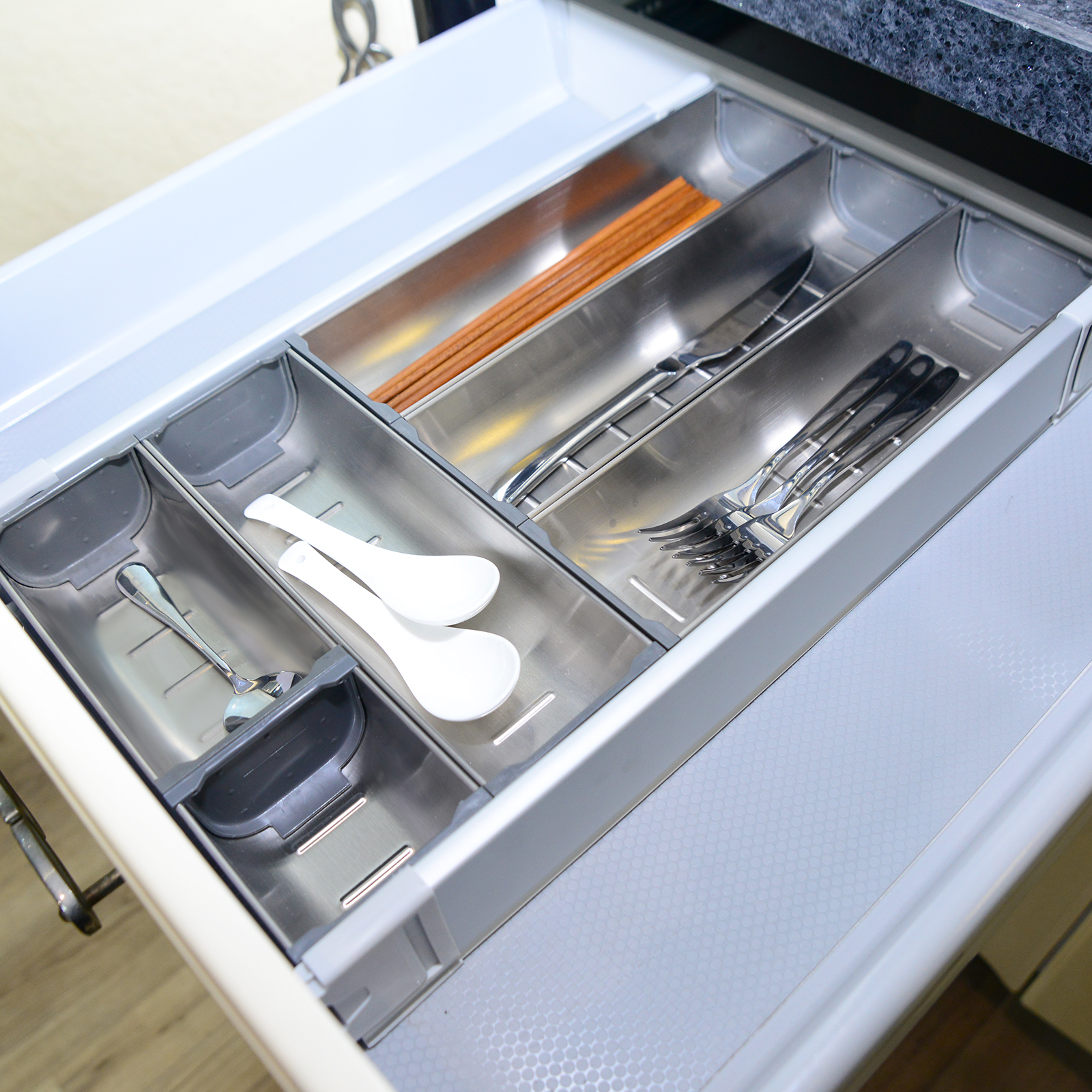Drawer Insert Cabinet Cutlery Tray Storage Utensils Box Stainless