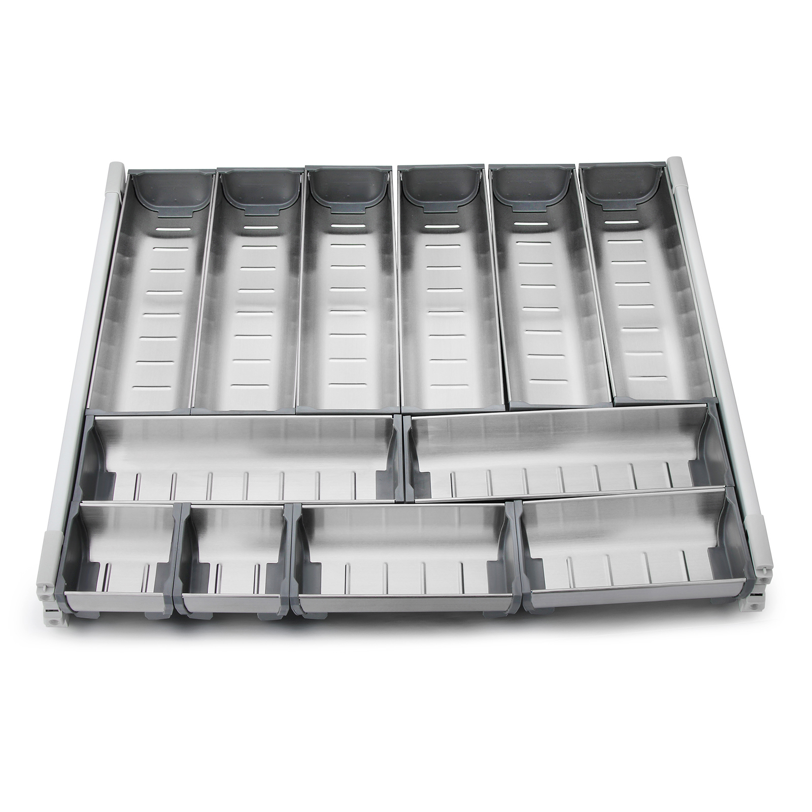12pcs Stainless Steel Drawer Organizer Kitchen Cultery Tray