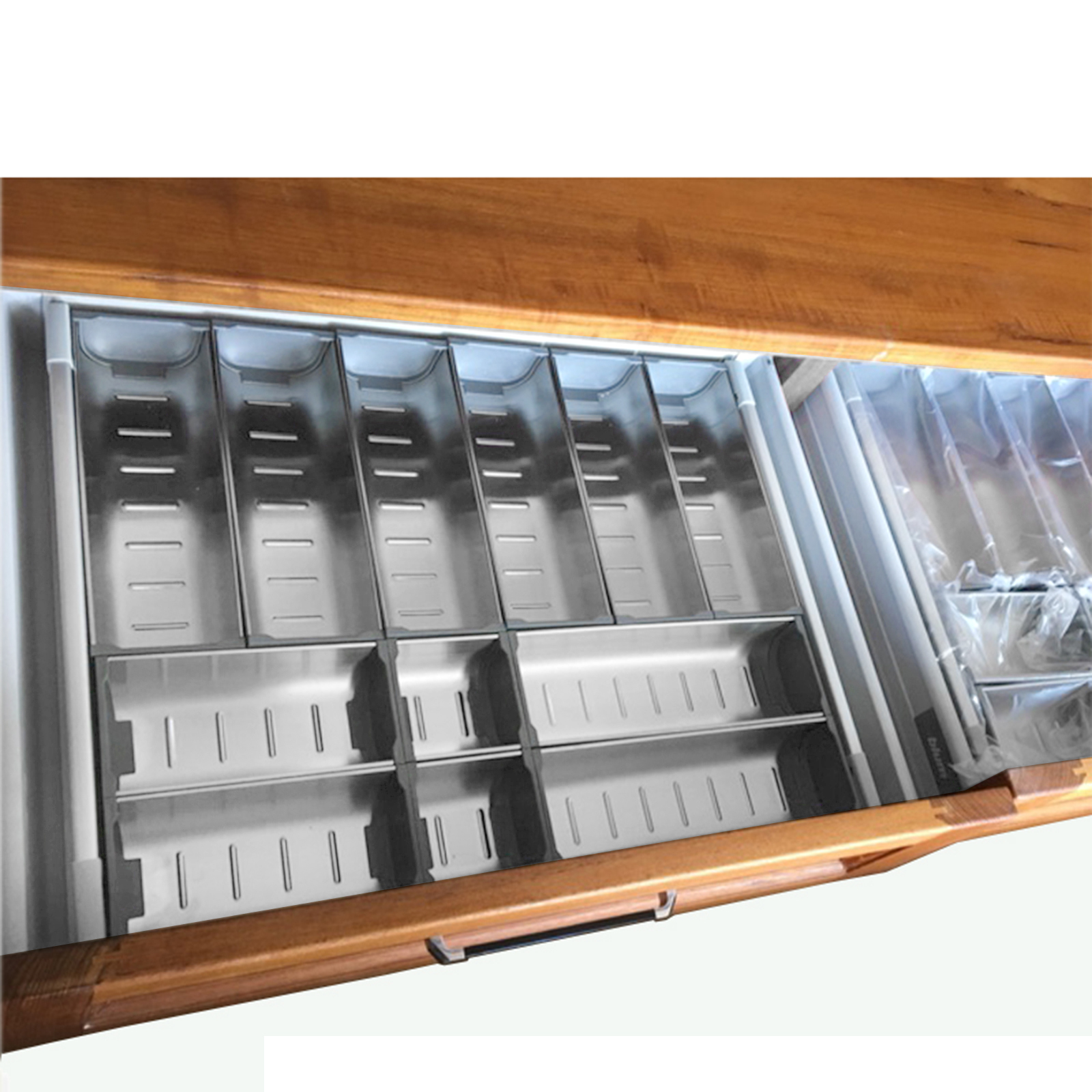 12pcs Stainless Steel Drawer Organizer Kitchen Cultery Tray