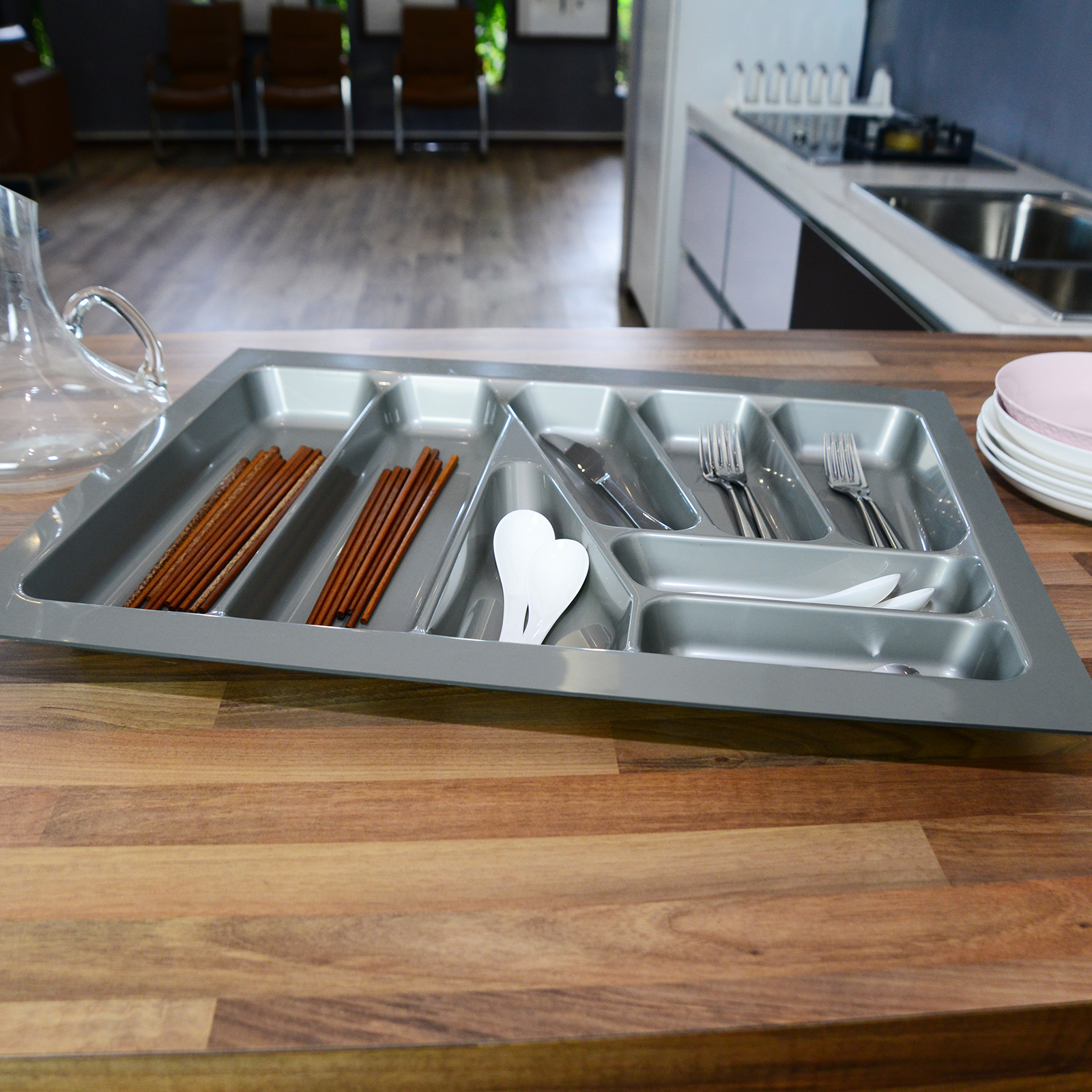 Drawer Cutlery Tray Insert Utensil Divider Organiser 700mm ABS