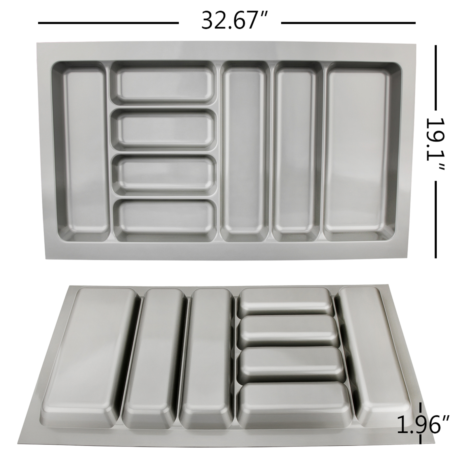 Insert Utensil Cutlery Tray Drawer Divider Organiser 900mm Gray