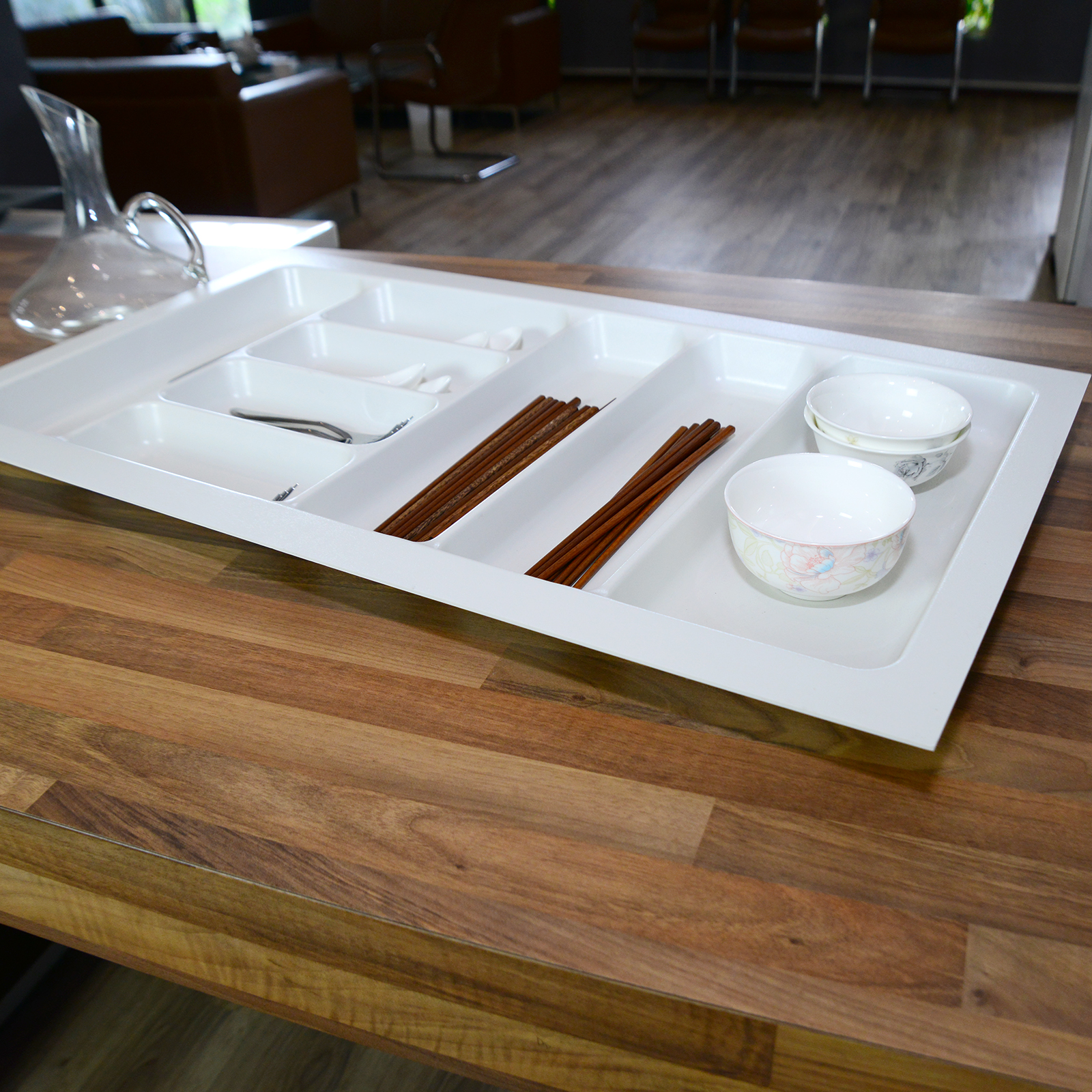 Insert Utensil Cutlery Tray Drawer Divider Organiser 900mm Gray