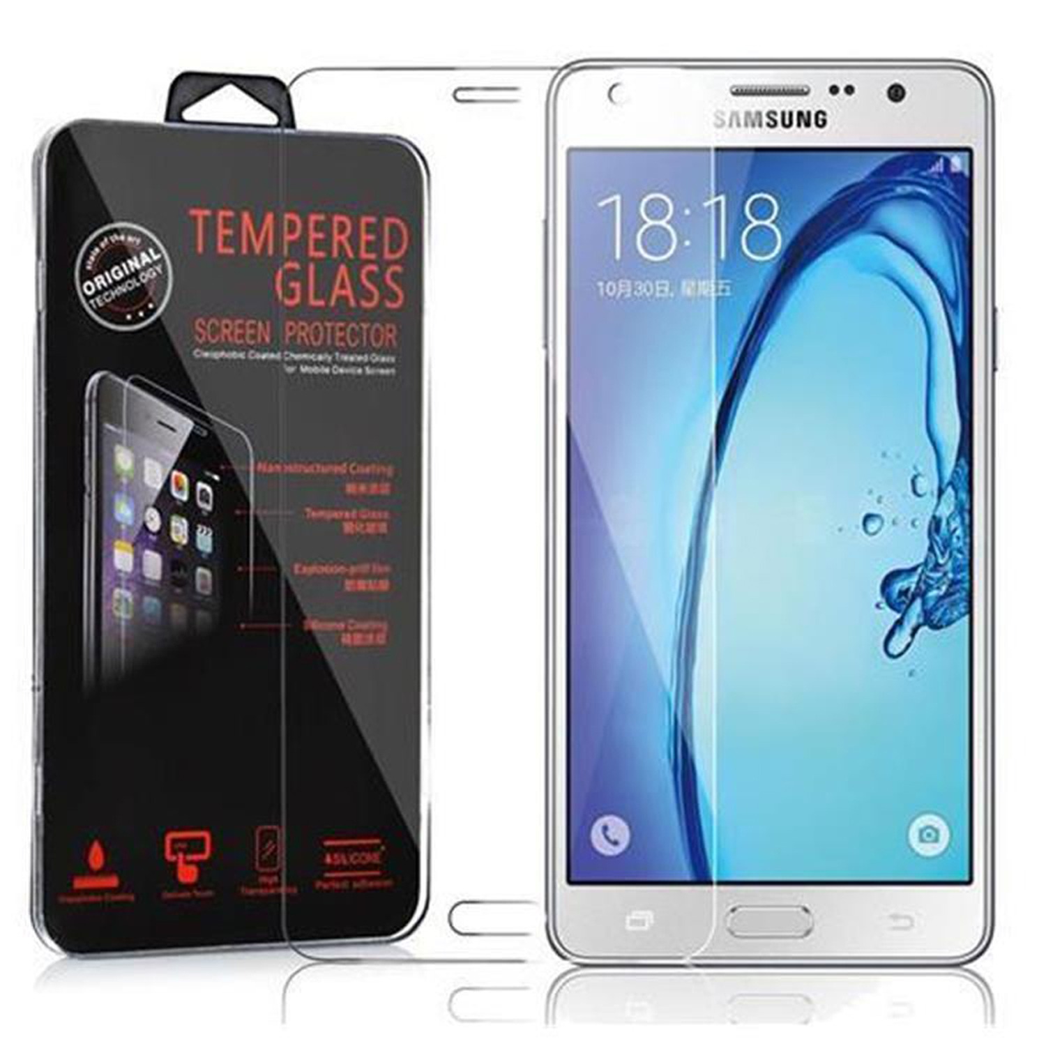 Hartglas für Samsung Galaxy On7 Display Schutz Folie - Bild 1 von 6